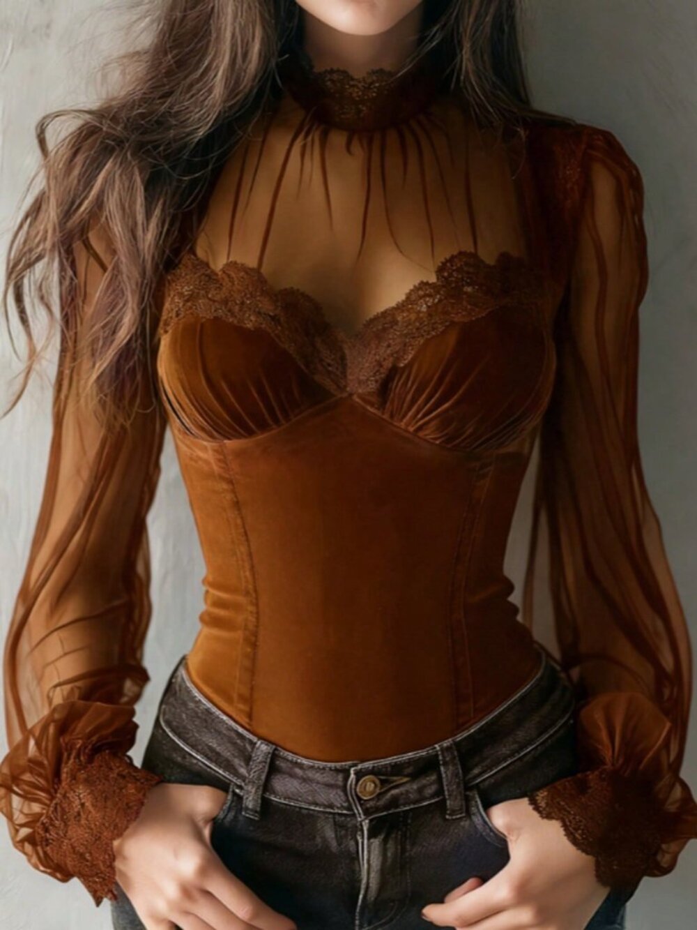 Yellow Party Women's Velvet Corset Top